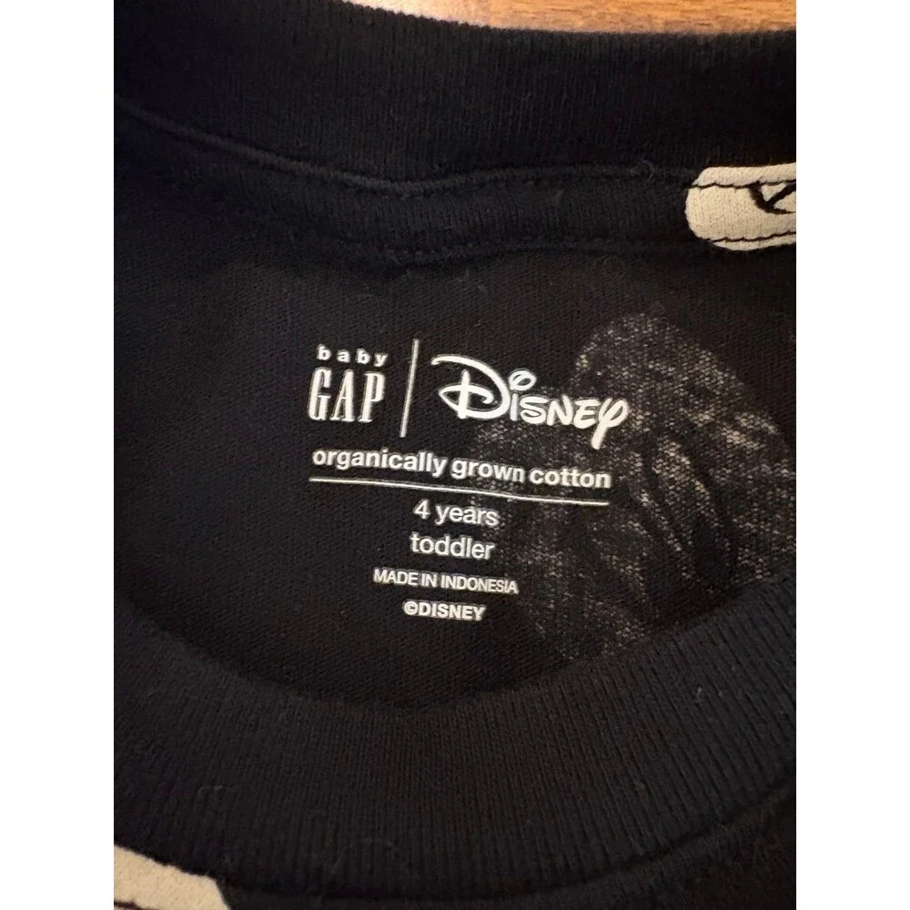 Baby Gap Disney Long Sleeve Shirt, Black Mickey Print, Size 4T